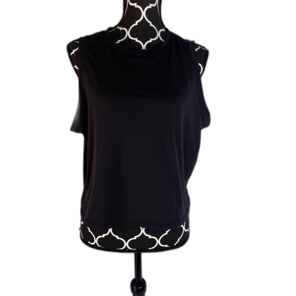 All in Motion NWT Black Cropped Active Basic Tank Athletic Activewear‎ Sz Large